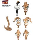 Earthworm Jim Zubehör-Set Wave 1: Worm Body & Jim Heads Accessory Pack