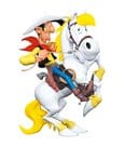 Lucky Luke Resin Statue Lucky Luke auf dem sich aufbäumenden Jolly Jumper 25 cm