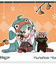 Hatsune Miku Acryl Figurenaufsteller aus Acryl Miku and Red Panda (Winter Time) 11 cm
