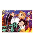 Demon Slayer: Kimetsu no Yaiba Fabric Poster Tanjiro And Kyojuro Rengoku 84 x 118 cm