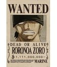 One Piece 3D Poster Wanted Roronoa Zoro 38 x 58 cm