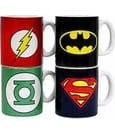 DC Comics Keramik Mini-Kaffeetassen Logos 8 cm Set (4)