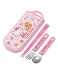 Hello Kitty Essstäbchen & Löffel & Gabel Set Sweety pink