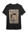 One Piece T-Shirt Monkey D. Ruffy Wanted Schwarz