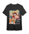 One Piece T-Shirt Straw Hat Crew Grau