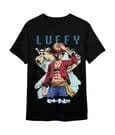 One Piece T-Shirt Monkey D. Ruffy Mapa Schwarz