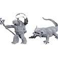 D&D Nolzur's Marvelous Miniatures Miniaturen unbemalt Tortle Druid & Wild Shape Giant Lizard