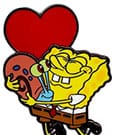 SpongeBob Schwammkopf Bobble Ansteck-Pin Spongebob Heart 5 cm