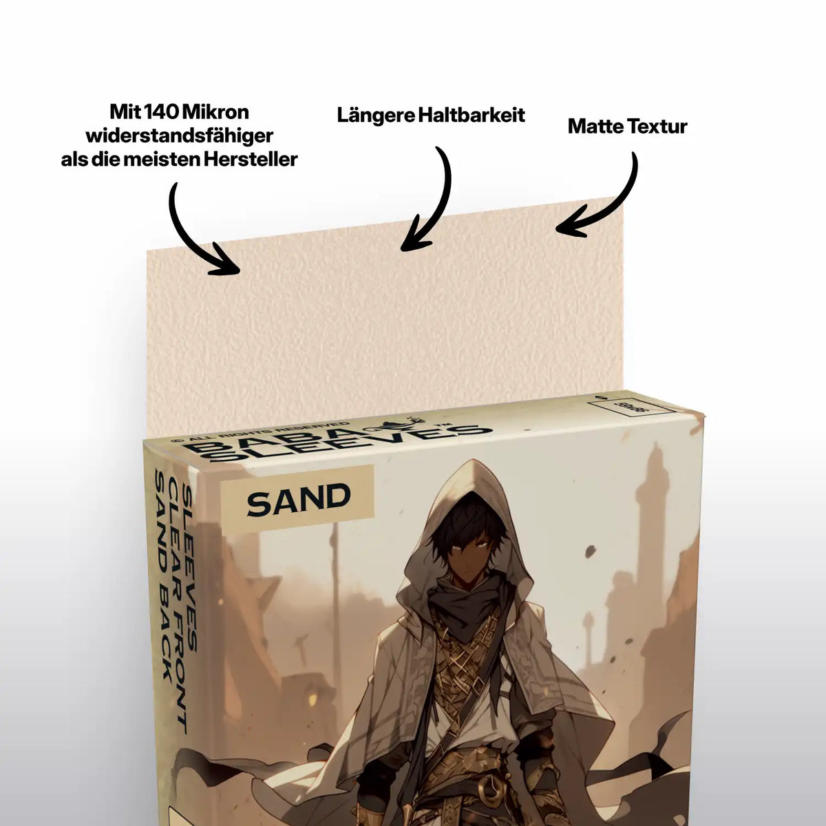 Baba Sleeves - Matte Beige / Sand Hüllen Japan Size (60 Sleeves)