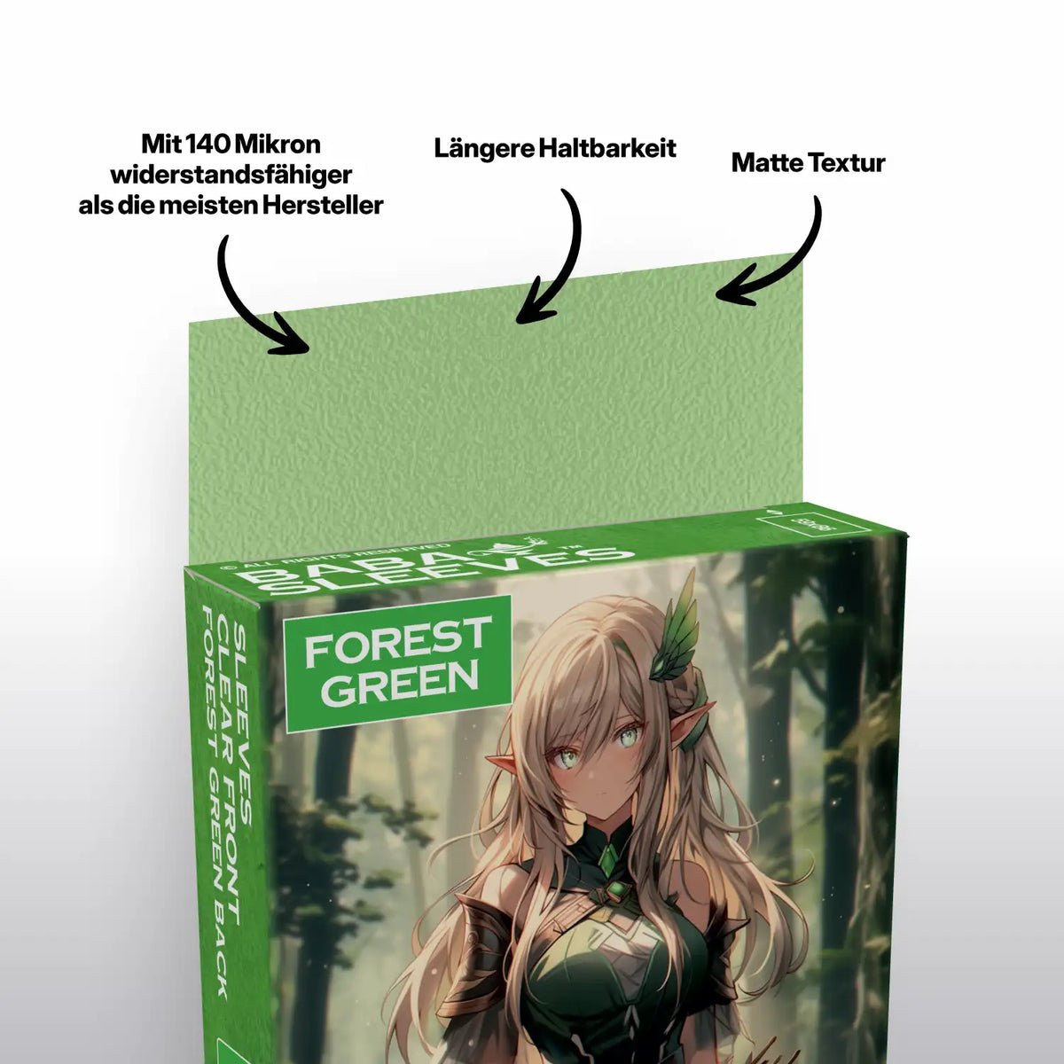 Baba Sleeves - Matte Grüne / Green Hüllen Japan Size (60 Sleeves)