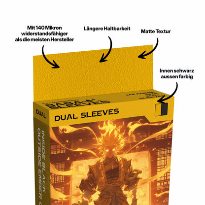 Baba Sleeves - Matte Dual Orange / Ember Orange Hüllen Japan Size (60 Sleeves)