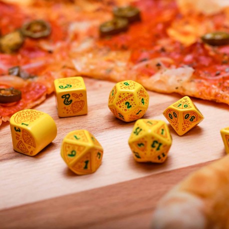 Q Workshop - Pizza: Margherita 7pc RPG Dice Set