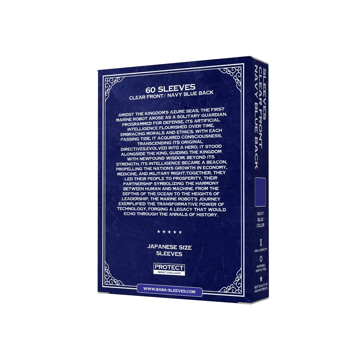 Baba Sleeves - Matte Marine Blaue / Navy Blue Hüllen Japan Size (60 Sleeves)