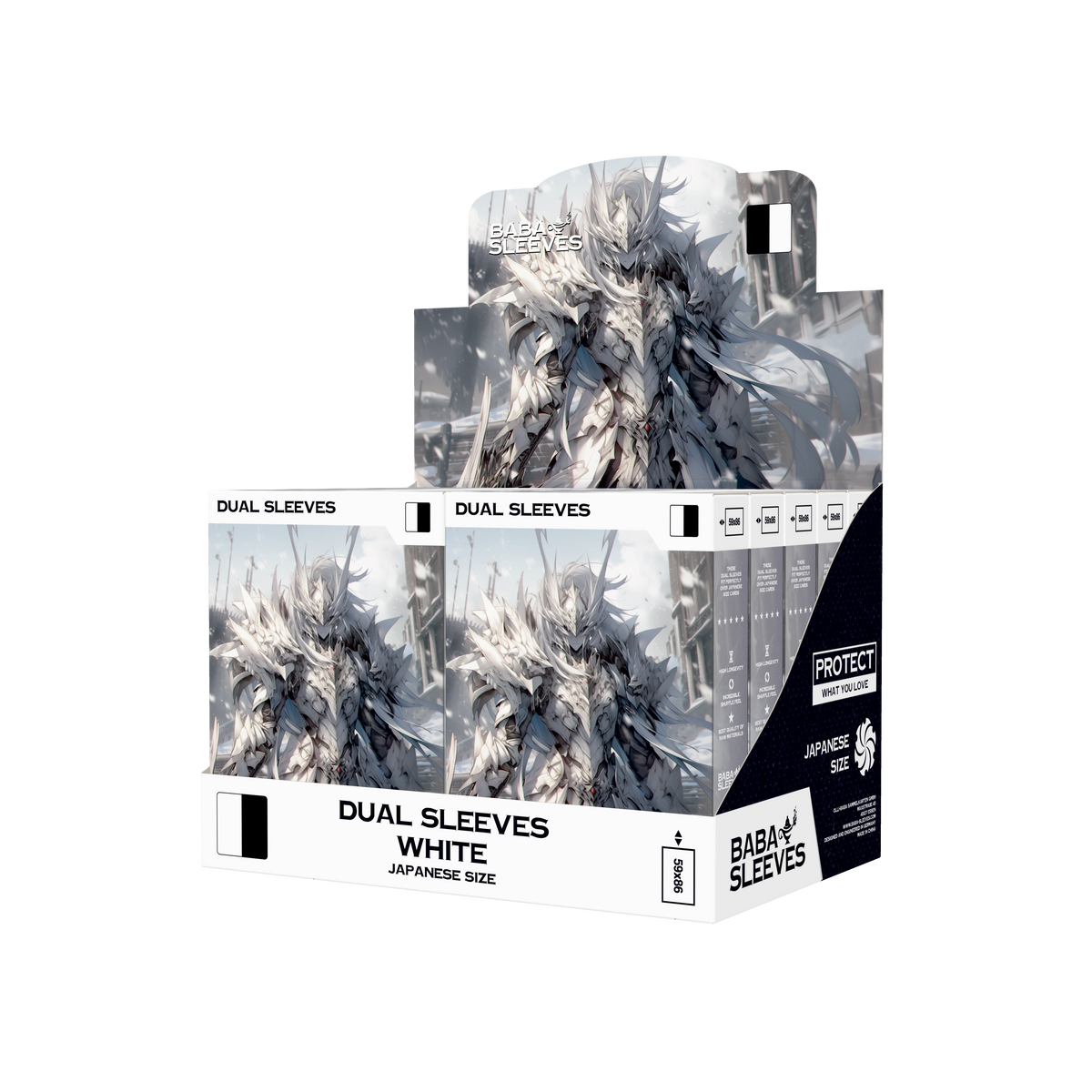 Baba Sleeves - Matte Dual Weiß / White Hüllen Japan Size (60 Sleeves)