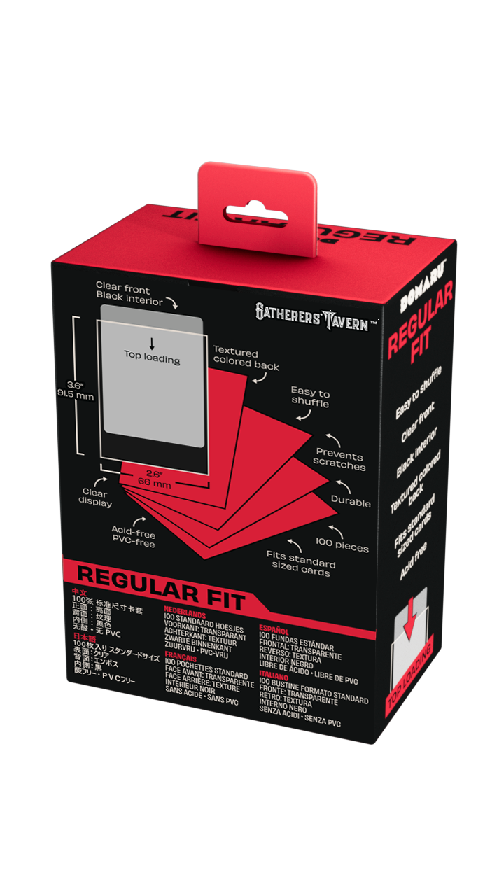 Gatherers' Tavern - DOMARU Regular Fit Standard Sleeves: Balefire Red (100 Sleeves)