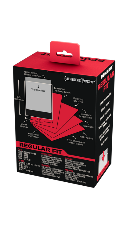 Gatherers' Tavern - DOMARU Regular Fit Standard Sleeves: Balefire Red (100 Sleeves)
