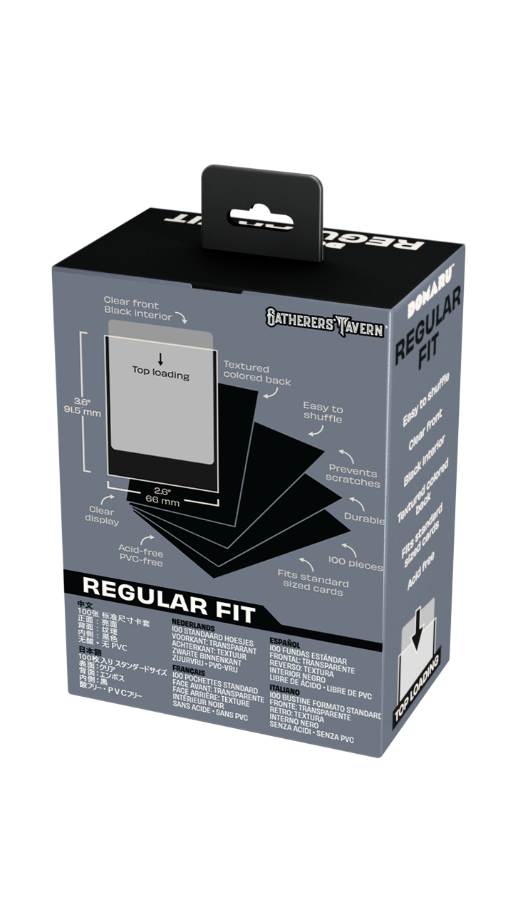 Gatherers' Tavern - DOMARU Regular Fit Standard Sleeves: Gothic Black (100 Sleeves)