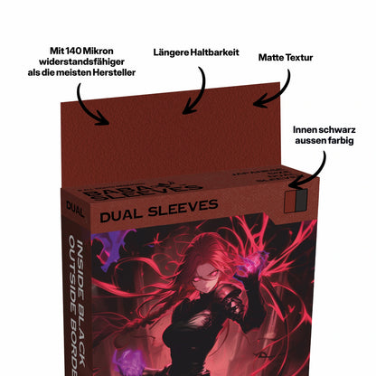 Baba Sleeves - Matte Dual Dunkel Rot / Bordeaux Hüllen Japan Size (60 Sleeves)