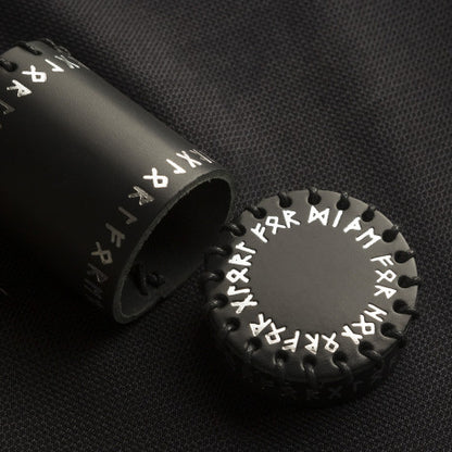 Q Workshop - Runic: Black Leather Dice Cup