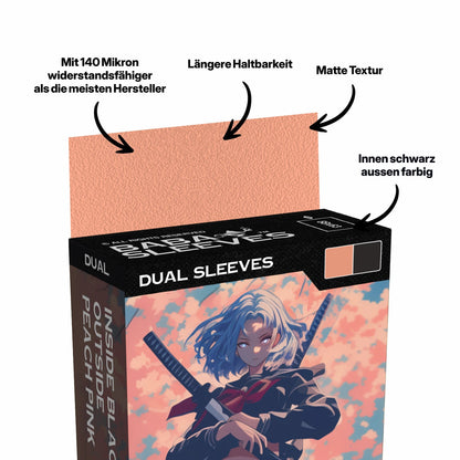 Baba Sleeves - Matte Dual Pink / Peach Pink Hüllen Standard Size (100 Sleeves)