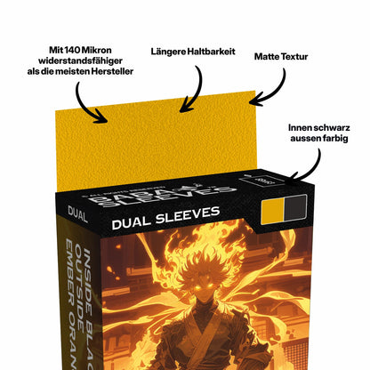Baba Sleeves - Matte Dual Orange / Ember Orange Hüllen Standard Size (100 Sleeves)