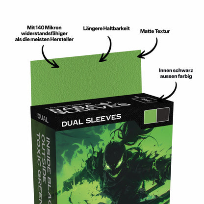 Baba Sleeves - Matte Dual Grün / Toxic Green Hüllen Standard Size (100 Sleeves)