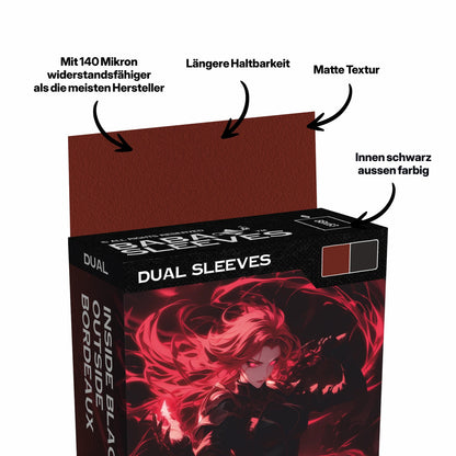 Baba Sleeves - Matte Dual Rot / Bordeaux Hüllen Standard Size (100 Sleeves)