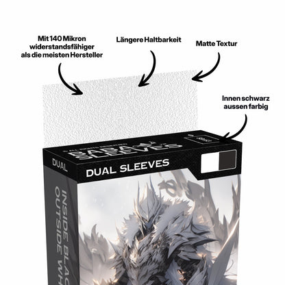 Baba Sleeves - Matte Dual Weiß / White Hüllen Standard Size (100 Sleeves)