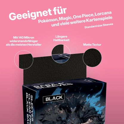 Baba Sleeves - Matte Schwarze / Black Hüllen Standard Size (70 Sleeves)