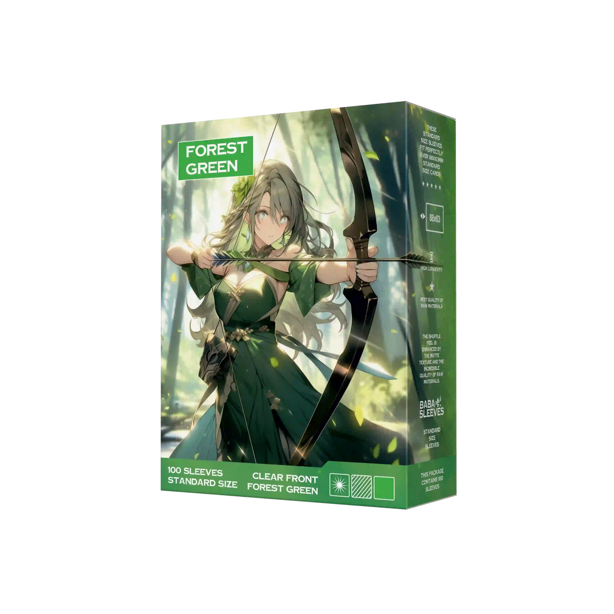 Baba Sleeves - Matte Grüne / Green Hüllen Standard Size (70 Sleeves)