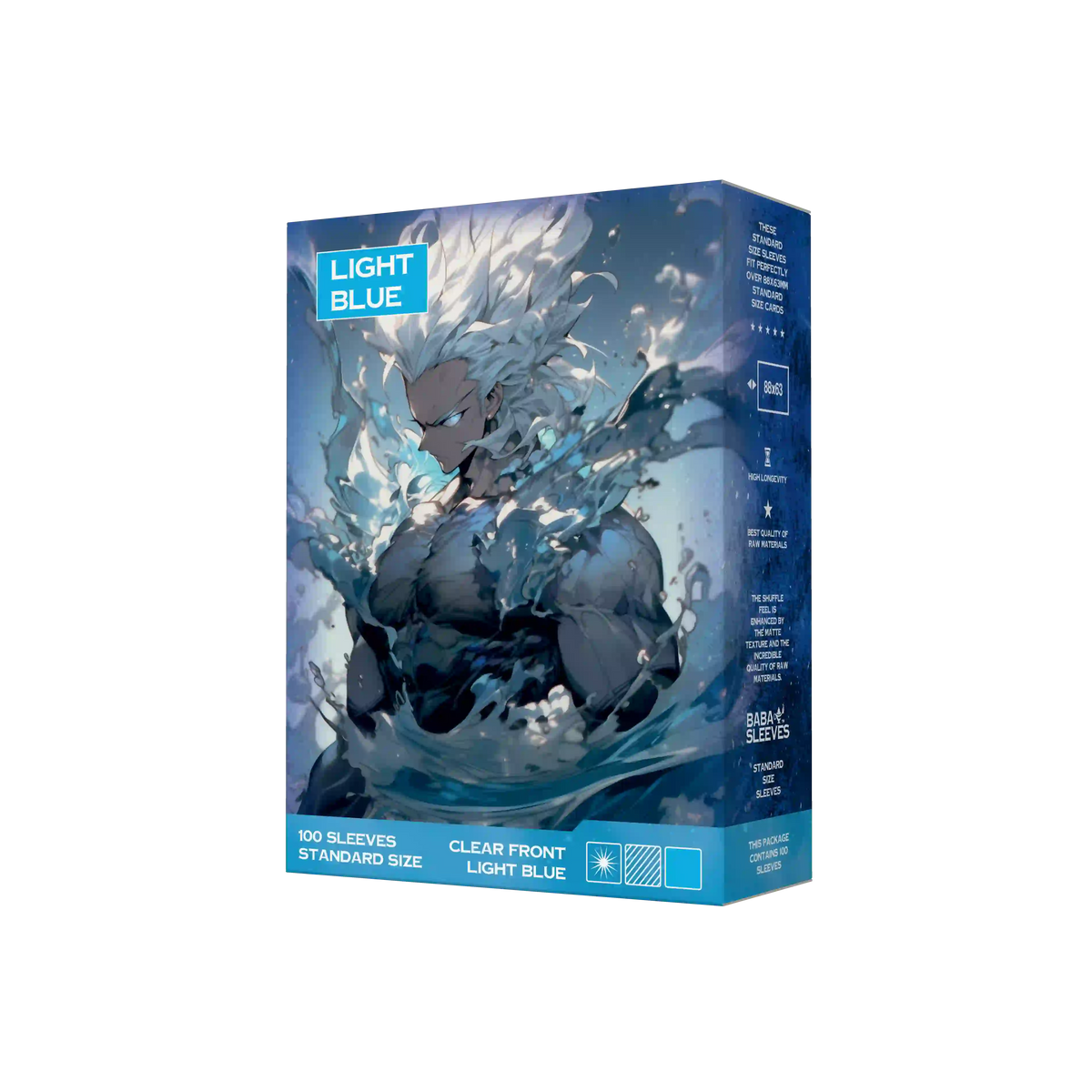 Baba Sleeves - Matte Hellblaue / Light Blue Hüllen Standard Size (100 Sleeves)