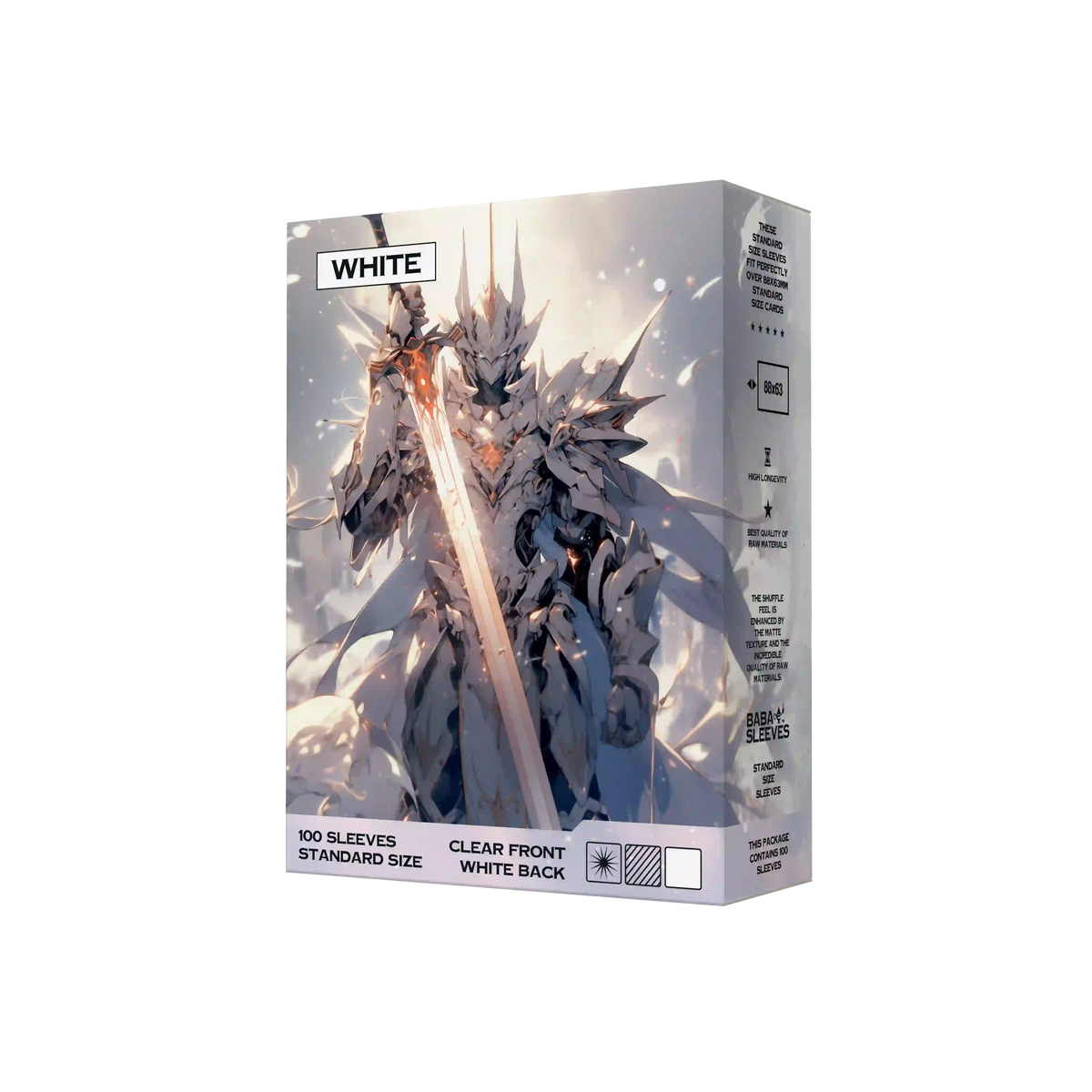 Baba Sleeves - Matte Weiße / White Hüllen Standard Size (70 Sleeves)