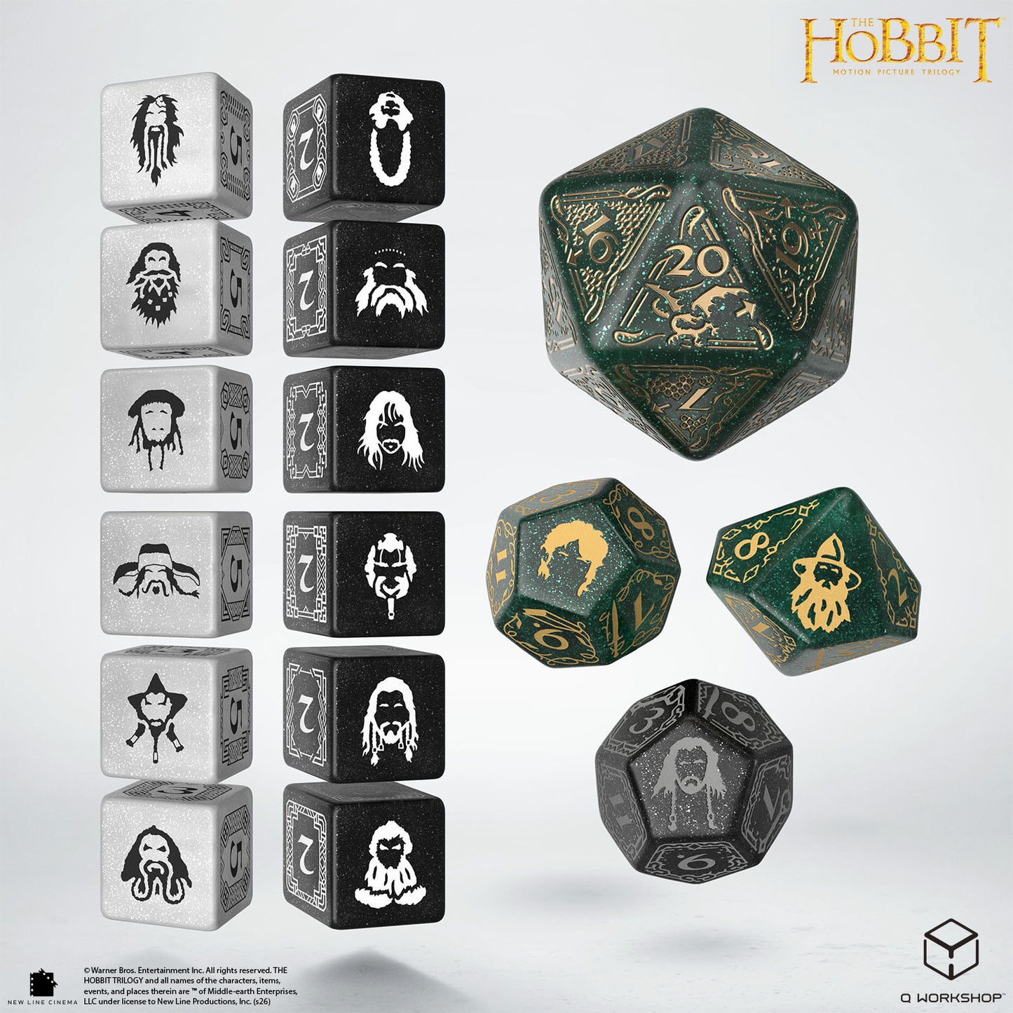 Q Workshop - The Hobbit: TCG Dice Set: Verdant Grove (16 Dice)