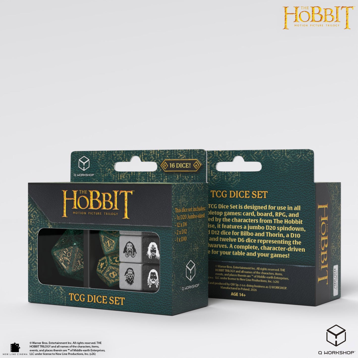 Q Workshop - The Hobbit: TCG Dice Set: Verdant Grove (16 Dice)