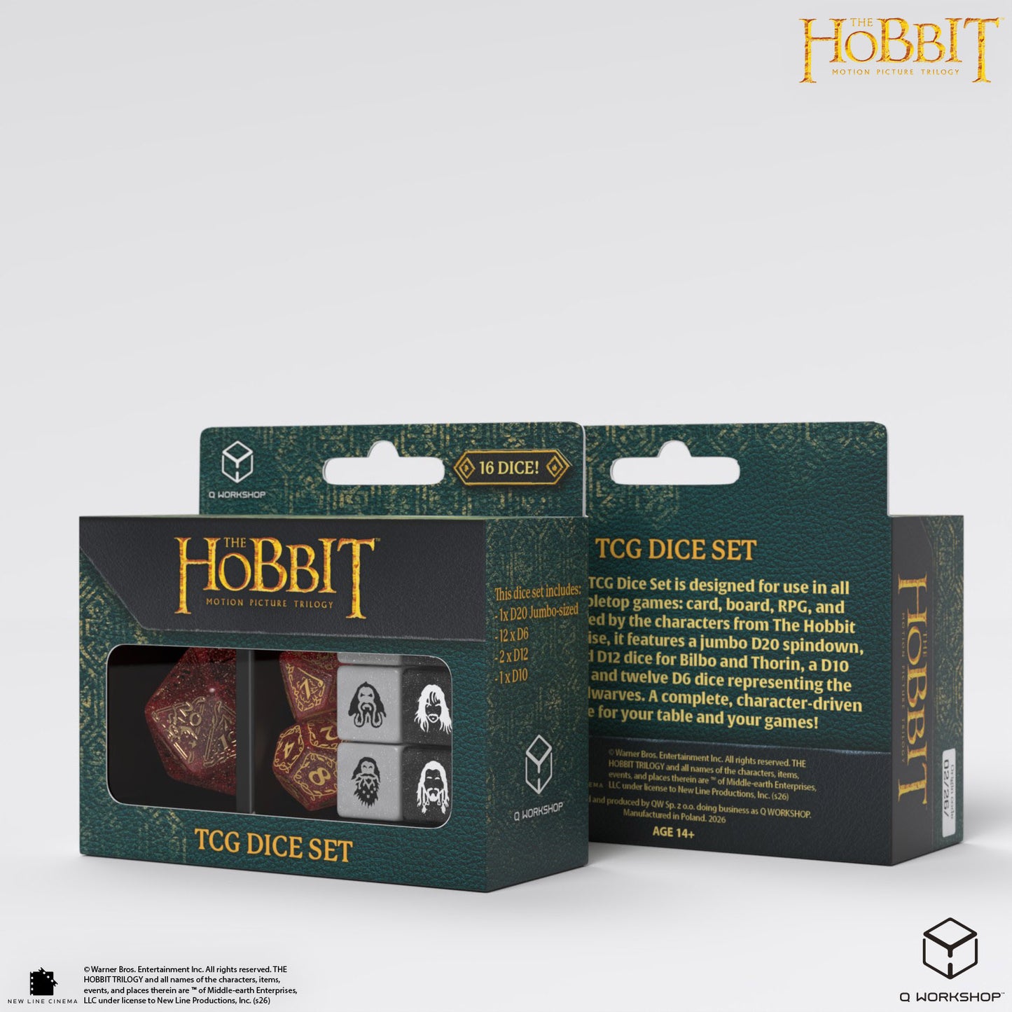 Q Workshop - The Hobbit: TCG Dice Set: Ember Hearth (16 Dice)