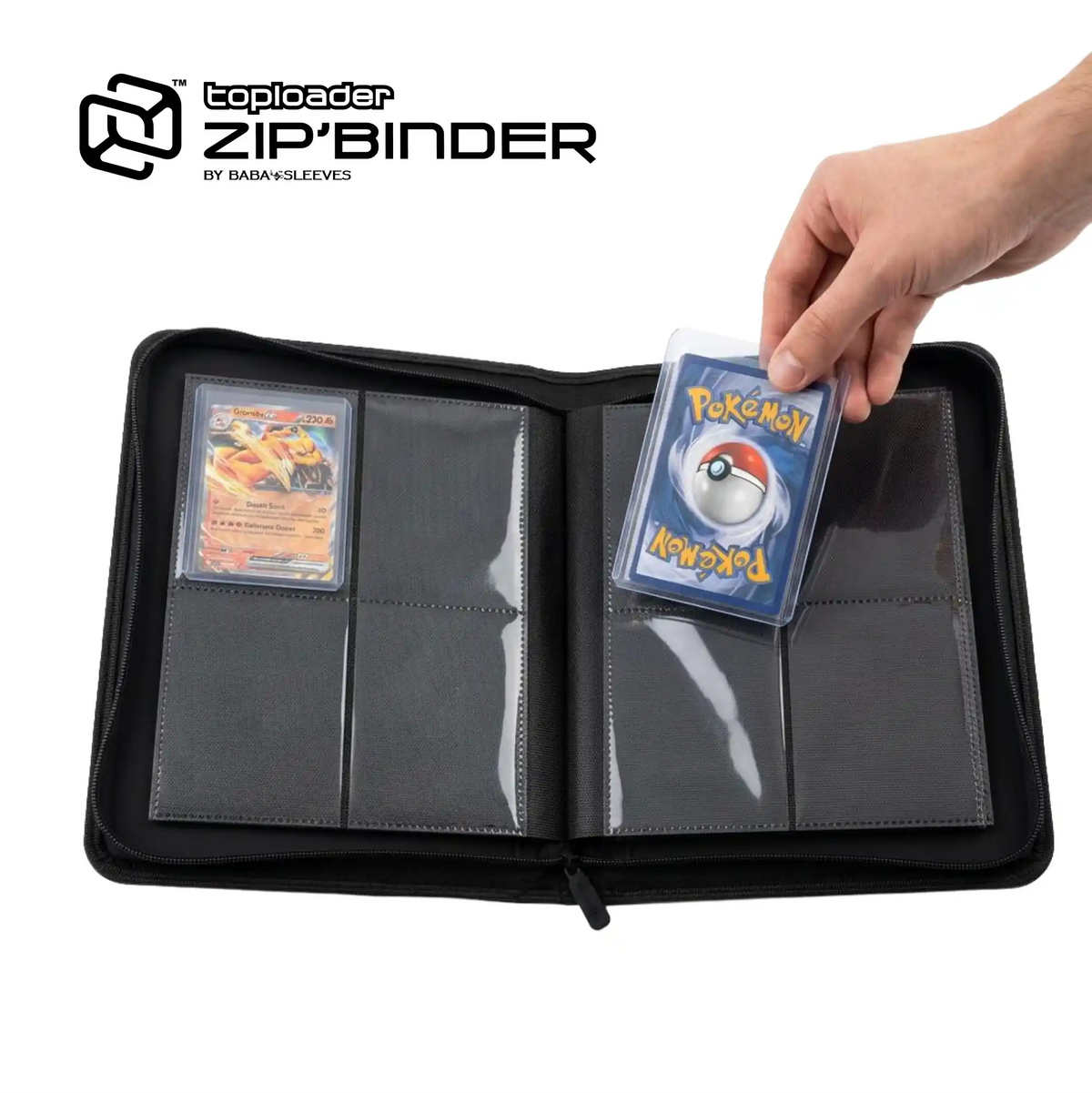 Baba Sleeves - 4-Pocket Toploader Binder Klein Schwarz für 112 Karten