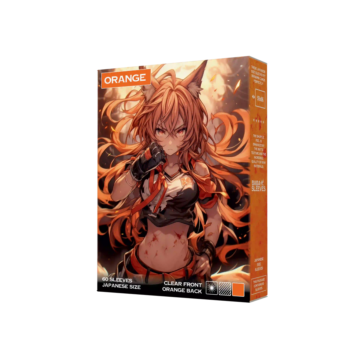 Baba Sleeves - Matte Orange / Orange Hüllen Japan Size (60 Sleeves)