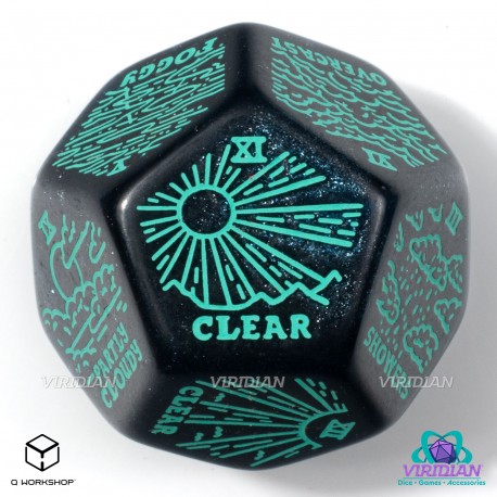 Q Workshop - Weather Generator Die: Shimmering Blue&Turquise