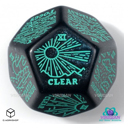 Q Workshop - Weather Generator Die: Shimmering Blue&Turquise