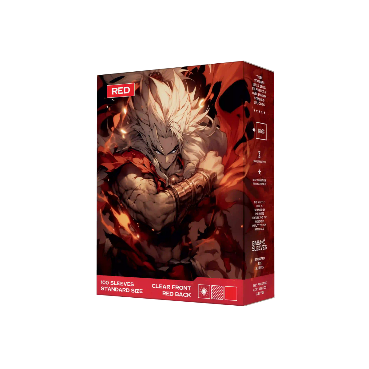 Baba Sleeves - Matte Rote / Red Hüllen Standard Size (70 Sleeves)