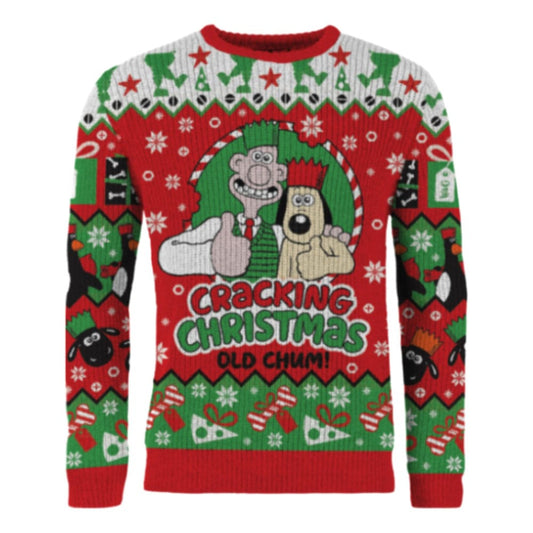 Wallace & Gromit Christmas Pullover Cracking Christmas Old Chum! Größe S
