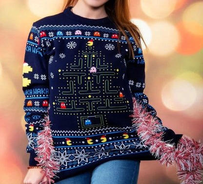Pac-Man Christmas Pullover Größe S