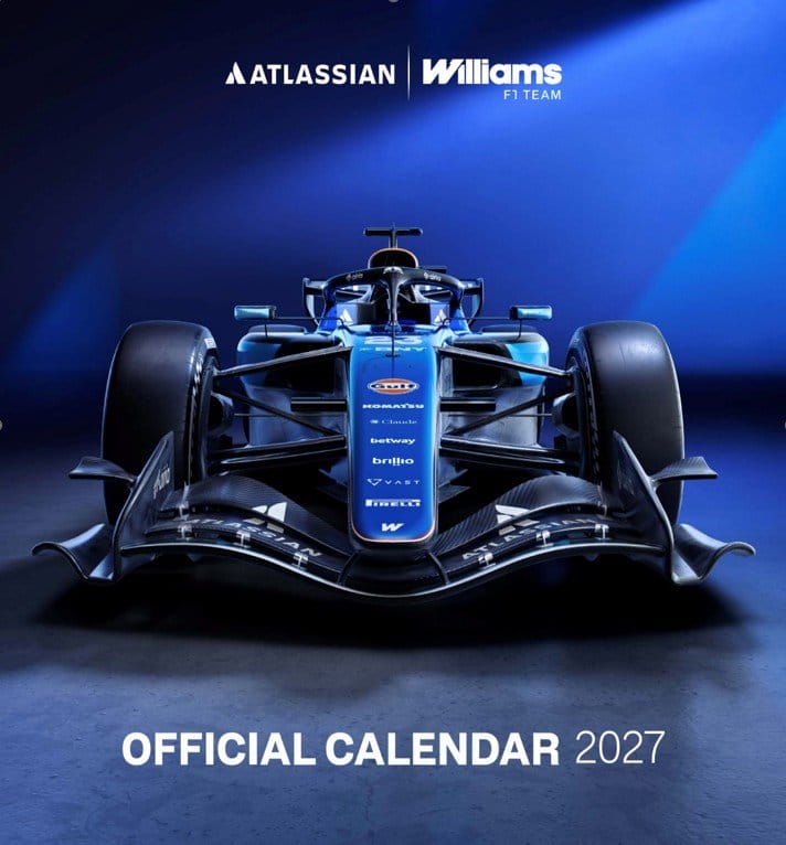 Atlassian Williams F1 Team Offizieller Kalender 2027 30 x 30 cm