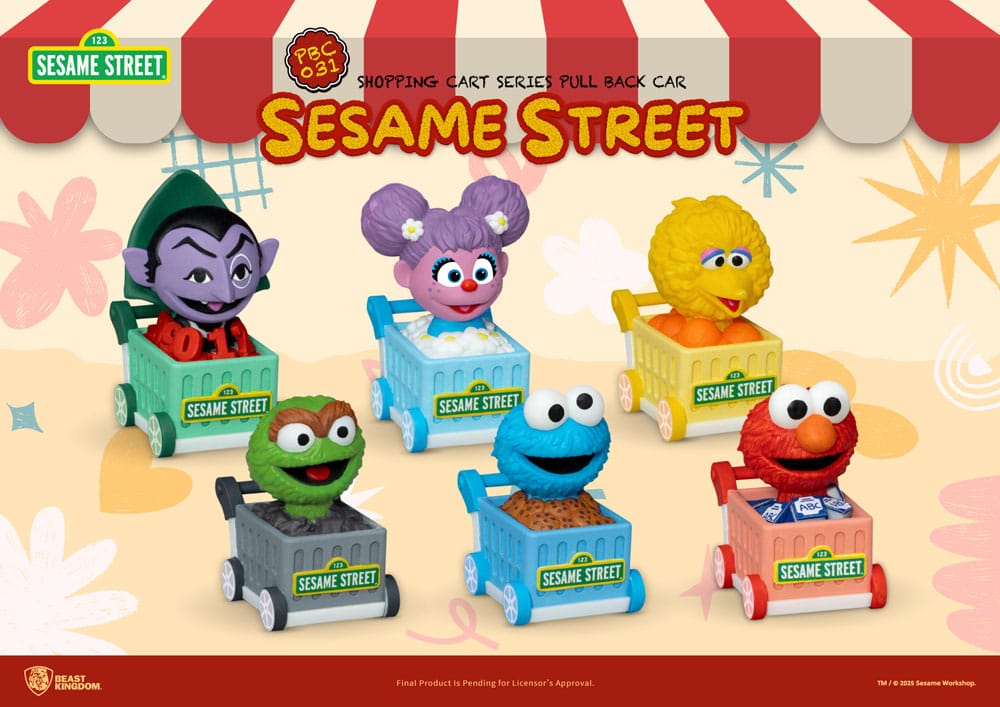 Sesamstraße Rückziehautos Einkaufswagen Blind Box (6) 5 cm
