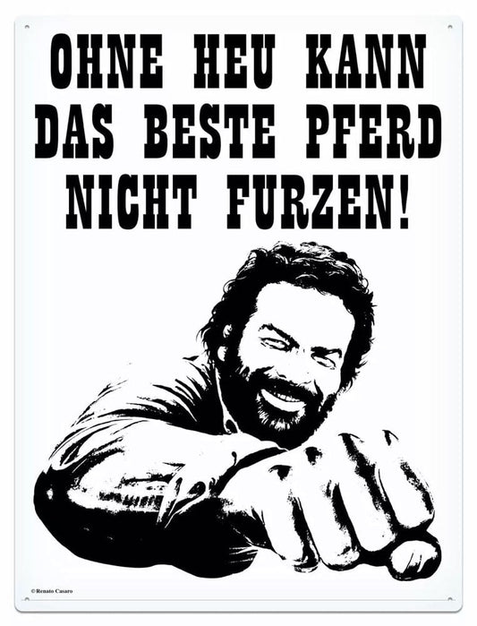 Bud Spencer Blechschild Pferd Faust 30 x 40 cm