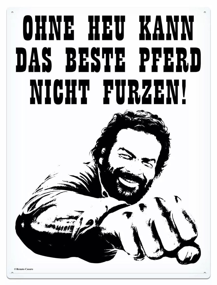 Bud Spencer Blechschild Pferd Faust 30 x 40 cm