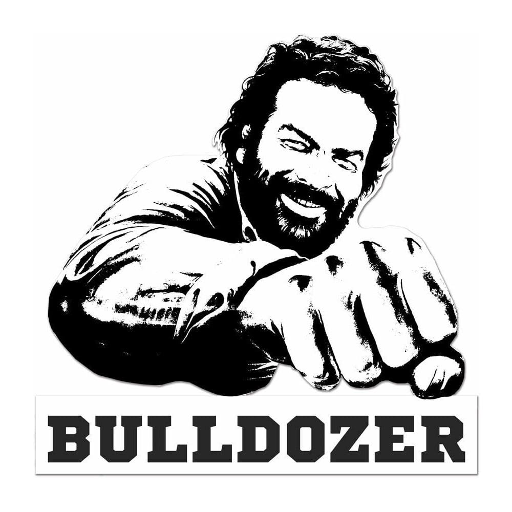 Bud Spencer 3D Blechschild Bulldozer black/white 45 x 45 cm