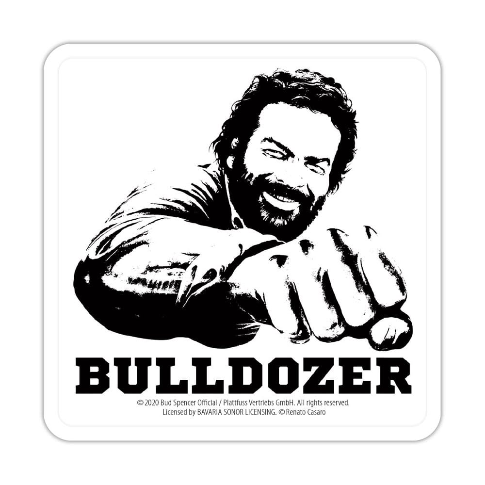 Bud Spencer Bierdeckel aus Blech Bulldozer 10 x 10 cm