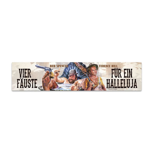 Bud Spencer & Terence Hill Blechschild mit Magnet Vier Fäuste für ein Halleluja 16 x 3,5 cm