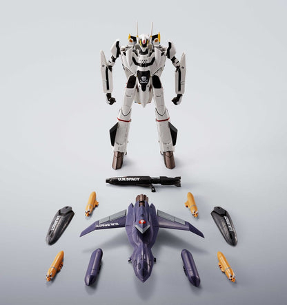 Macross Hi-Metal R Actionfigur VF-0S Phoenix (Roy Focker Use) & QF-2200D-B Ghost Set 14 cm